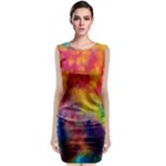 Colorful watercolors texture                                                         Classic Sleeveless Midi Dress