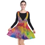 Colorful watercolors texture                                                  Plunge Pinafore Dress