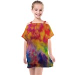 Colorful watercolors texture                                                 Kids  One Piece Chiffon Dress