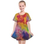 Colorful watercolors texture                                                 Kids  Smock Dress