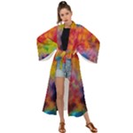 Colorful watercolors texture                                                 Maxi Kimono