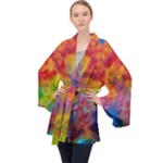 Colorful watercolors texture                                                    Velvet Kimono Robe