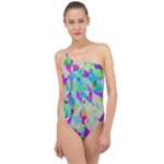 Watercolors spots                                                         Classic One Shoulder Swimsuit