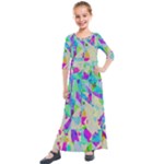 Watercolors spots                                                         Kids  Quarter Sleeve Maxi Dress