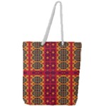 Shapes in retro colors2                                                       Full Print Rope Handle Tote (Large)
