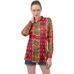 Shapes in retro colors2                                                          Long Sleeve Satin Shirt