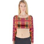 Shapes in retro colors2                                                           Long Sleeve Crop Top