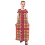 Shapes in retro colors2                                                         Kids  Short Sleeve Maxi Dress