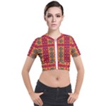 Shapes in retro colors2                                                           Short Sleeve Cropped Jacket
