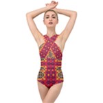 Shapes in retro colors2                                                          Cross Front Low Back Swimsuit