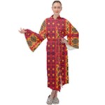 Shapes in retro colors2                                                        Maxi Tie Front Velour Kimono