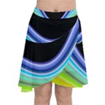Stripes Chiffon Wrap Front Skirt