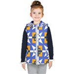 Shapes on a blue background                                                          Kid s Hooded Puffer Vest