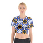 Shapes on a blue background                                                           Cotton Crop Top