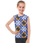Shapes on a blue background                                                           Kids  Mesh Tank Top