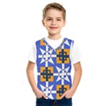 Shapes on a blue background                                                               Kids  Basketball Tank Top