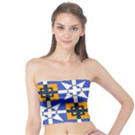 Shapes on a blue background                                                           Women s Tube Top