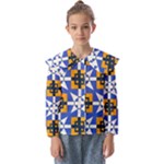 Shapes on a blue background                          Kids  Peter Pan Collar Blouse