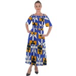 Shapes on a blue background                                                              Shoulder Straps Boho Maxi Dress