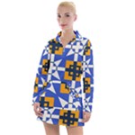 Shapes on a blue background                                                            Women s Hoodie Dress