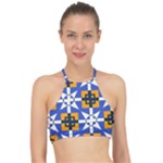Shapes on a blue background                                                          Racer Front Bikini Top