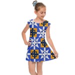 Shapes on a blue background                                                          Kids Cap Sleeve Dress