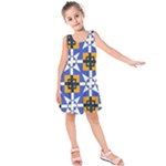 Shapes on a blue background                                                          Kid s Sleeveless Dress