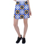 Shapes on a blue background                                                               Tennis Skirt