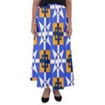 Shapes on a blue background                                                         Flared Maxi Skirt