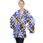 Shapes on a blue background                                                           Velvet Kimono Robe