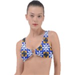 Shapes on a blue background                                                           Ring Detail Bikini Top