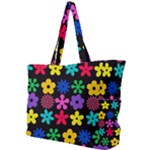 Colorful flowers on a black background pattern                                                           Simple Shoulder Bag