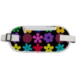 Colorful flowers on a black background pattern                                                        Rounded Waist Pouch