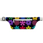 Colorful flowers on a black background pattern                                                      Active Waist Bag
