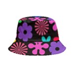 Colorful flowers on a black background pattern                                                        Bucket Hat