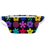 Colorful flowers on a black background pattern                                                        Waist Bag