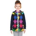 Colorful flowers on a black background pattern                                                           Kid s Hooded Puffer Vest