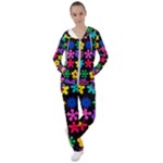 Colorful flowers on a black background pattern                                                          Women s Tracksuit