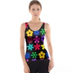 Colorful flowers on a black background pattern                                                            Tank Top
