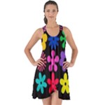 Colorful flowers on a black background pattern                                                               Show Some Back Chiffon Dress