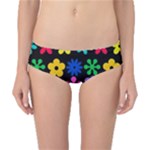 Colorful flowers on a black background pattern                                                            Classic Bikini Bottoms