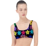 Colorful flowers on a black background pattern                                                          The Little Details Bikini Top