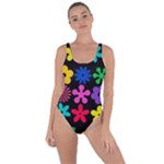Colorful flowers on a black background pattern                                                            Bring Sexy Back Swimsuit