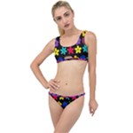 Colorful flowers on a black background pattern                                                           The Little Details Bikini Set