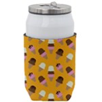 Ice cream on an orange background pattern                                                         Thermal Can Holder