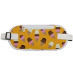 Ice cream on an orange background pattern                                                         Rounded Waist Pouch