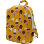 Ice cream on an orange background pattern                                                         Zip Up Backpack