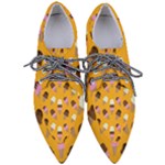 Ice cream on an orange background pattern                                                          Women s Pointed Oxford Shoes