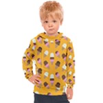 Ice cream on an orange background pattern                                                          Kids  Hooded Pullover