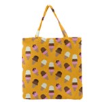 Ice cream on an orange background pattern                                                             Grocery Tote Bag